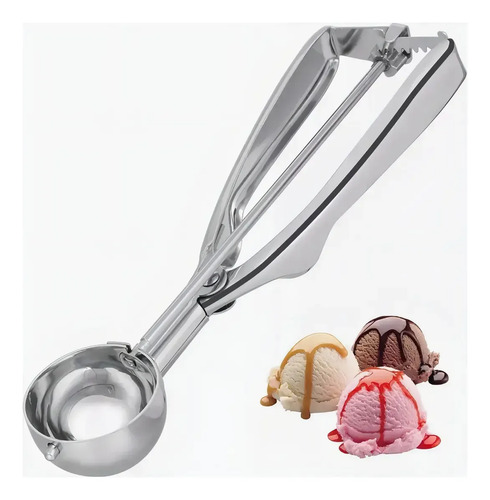 Cuchara Helado Acero Inoxidable 7cm Uso Domestico Plateado