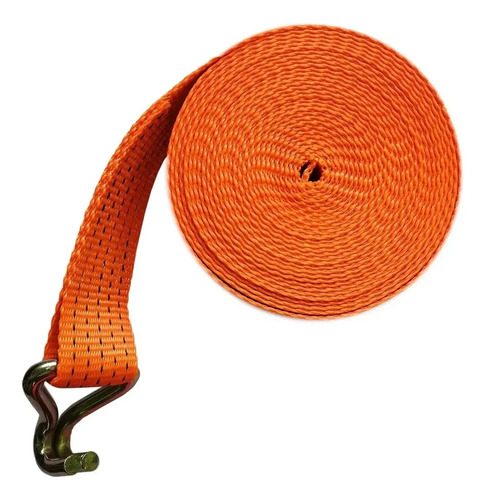 Cuerda Eslinga Remolque 10 M Con Ganchos Metálicos Naranja