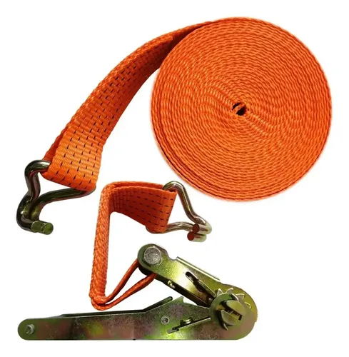 Cuerda Eslinga Remolque 10 M Con Ganchos Metálicos Naranja — foto 2