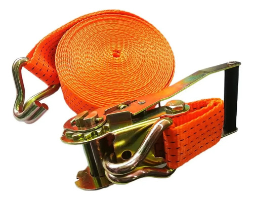 Cuerda Eslinga Remolque 10 M Con Ganchos Metálicos Naranja — foto 3