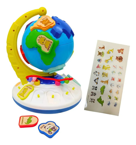Didáctico Globo Terráqueo Educativo Para Niños Musical Multicolor — foto 2