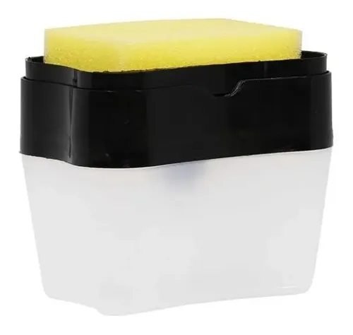 Dispensador De Lavalozas Manual Para La Cocina + Esponja Negro — foto 3