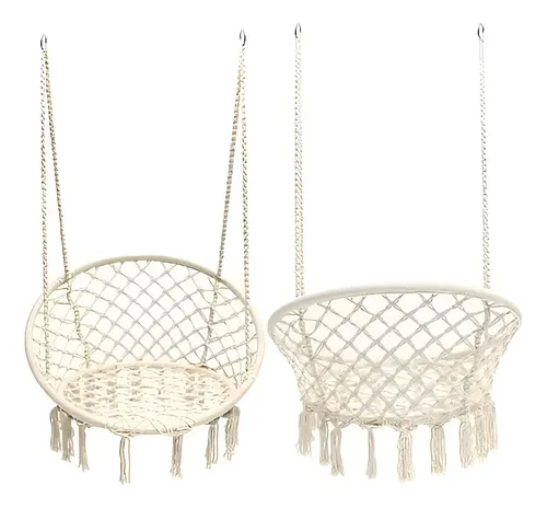 E Everking Hamaca Silla Colgante De Macrame Columpio Macrame White Silla Colgante — foto 11