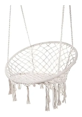 E Everking Hamaca Silla Colgante De Macrame Columpio Macrame White Silla Colgante — foto 2