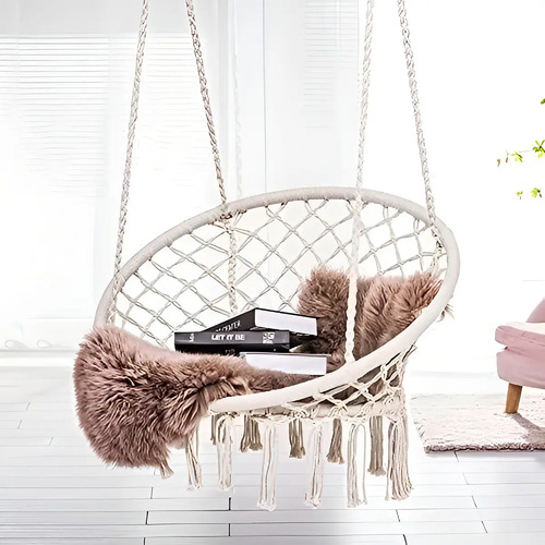 E Everking Hamaca Silla Colgante De Macrame Columpio Macrame White Silla Colgante — foto 7