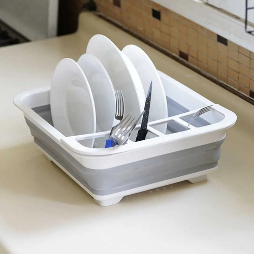 Escurridor Secador Platos Organizador Plegable Lavaloza Blanco — foto 3