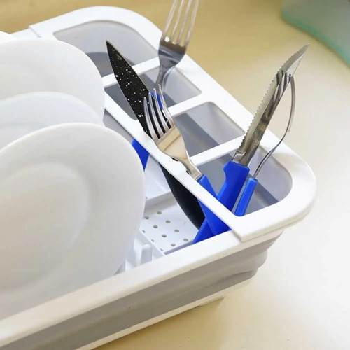 Escurridor Secador Platos Organizador Plegable Lavaloza Blanco — foto 4