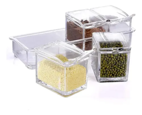 Especieros Frascos Cristal Condimentos Organizador Hogar Color Transparente — foto 10