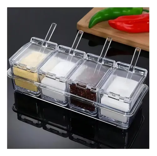 Especieros Frascos Cristal Condimentos Organizador Hogar Color Transparente — foto 3