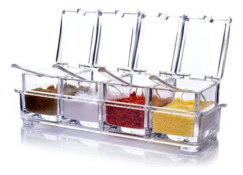Especieros Frascos Cristal Condimentos Organizador Hogar Color Transparente — foto 4