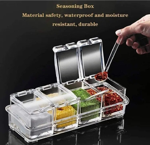 Especieros Frascos Cristal Condimentos Organizador Hogar Color Transparente — foto 5