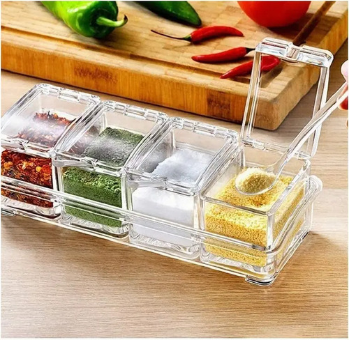 Especieros Frascos Cristal Condimentos Organizador Hogar Color Transparente — foto 6
