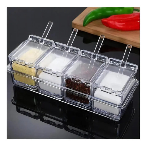 Especieros Frascos Cristal Condimentos Organizador Hogar Transparente — foto 3