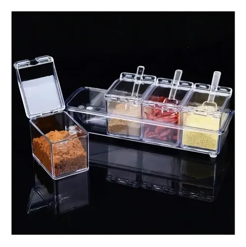 Especieros Frascos Cristal Condimentos Organizador Hogar Transparente — foto 4
