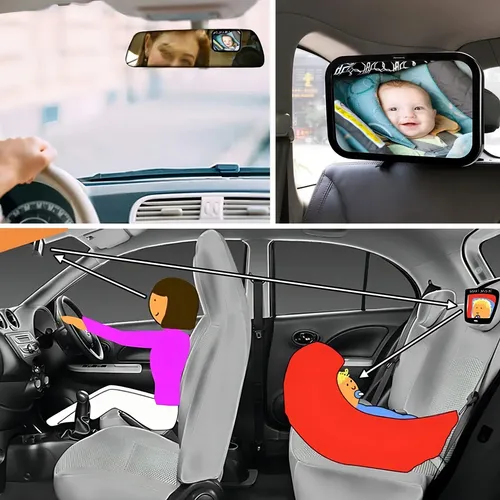 Espejo De Auto Para Observar A Bebe 360 Negro — foto 4