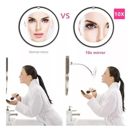 Espejo Redondo My Flexible 10x Con Luz Blanco Plateado — foto 4