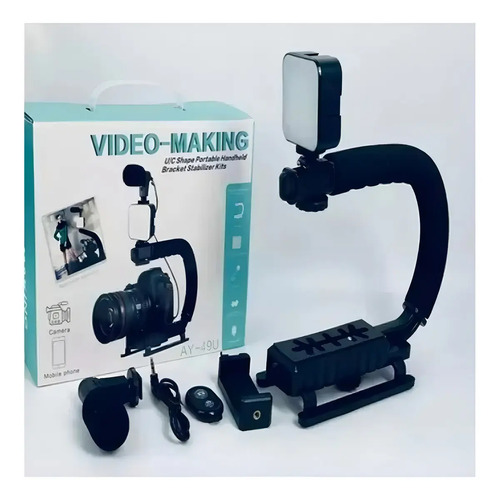 Estabilizador De Cámara De Video Soporte De Teléfono Ay-49u Color Negro — foto 4