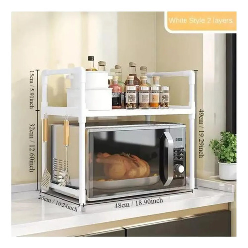 Estante Almacenamiento Horno Microondas Extensible Multiuso Al Azar — foto 2