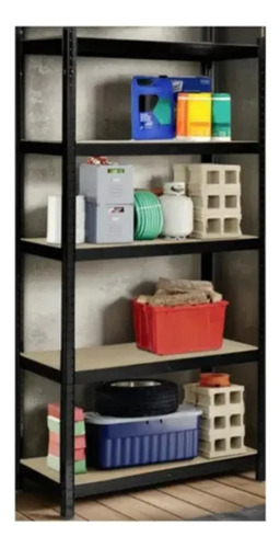 Estante Metalico Negro 5 Niveles Altura Ajustable 180x90x40 Negro — foto 6