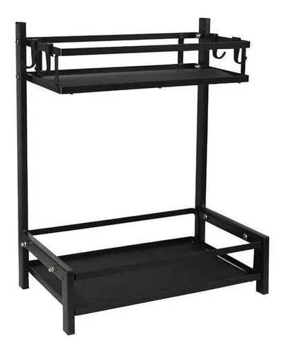 Estante Para Especies 2 Niveles Organizador Multifuncional Negro