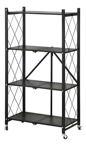Estante Rack Plegable Metal Negro 4 Niveles Ilios Innova 71x32x126 Cm — foto 2