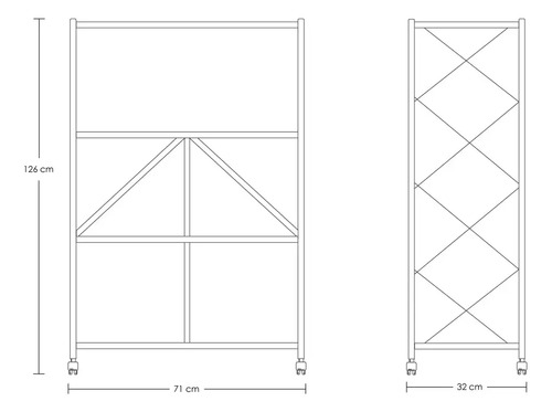 Estante Rack Plegable Metal Negro 4 Niveles Ilios Innova 71x32x126 Cm — foto 3