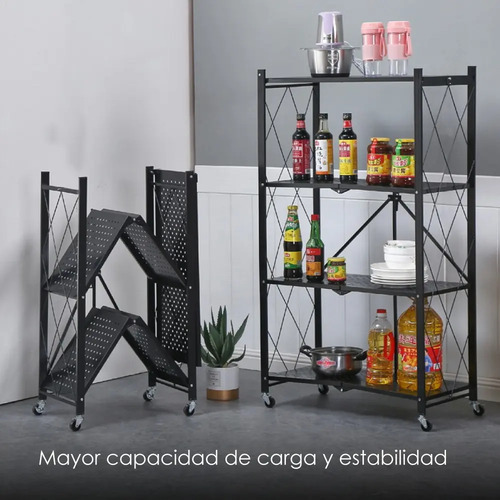Estante Rack Plegable Metal Negro 4 Niveles Ilios Innova 71x32x126 Cm — foto 5
