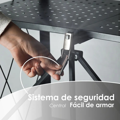 Estante Rack Plegable Metal Negro 4 Niveles Ilios Innova 71x32x126 Cm — foto 6