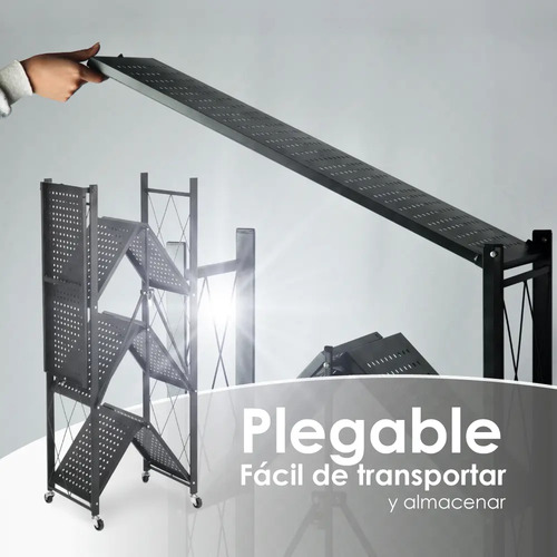 Estante Rack Plegable Metal Negro 4 Niveles Ilios Innova 71x32x126 Cm — foto 7