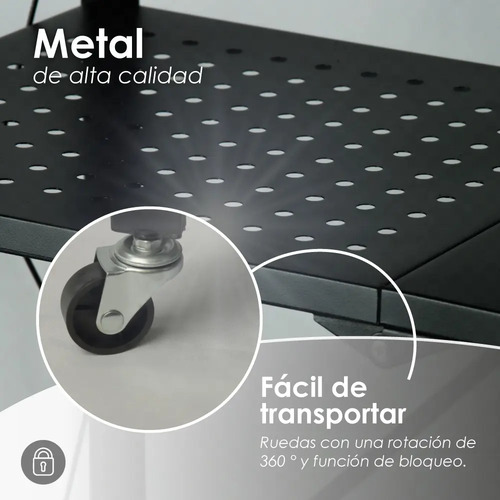 Estante Rack Plegable Metal Negro 4 Niveles Ilios Innova 71x32x126 Cm — foto 8