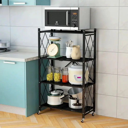 Estante Rack Plegable Metal Negro 4 Niveles Ilios Innova 71x32x126 Cm — foto 9