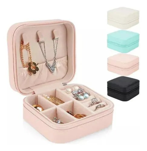 Estuche De Viaje Pequeño Para Joyas Piel Sintética Neceser Varios