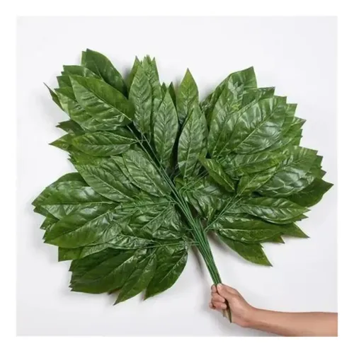 Flores Ramas Con Hojas Artificiales Sintética Tallo De Arbol Verde — foto 2