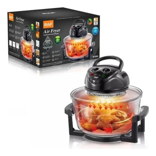 Freidora De Aire 12l Halogena Antiadherente Horno Air Fryer Transparente