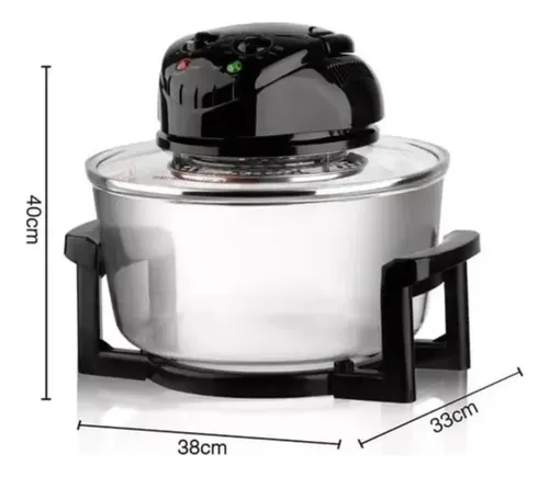 Freidora De Aire 12l Halogena Antiadherente Horno Air Fryer Transparente — foto 2