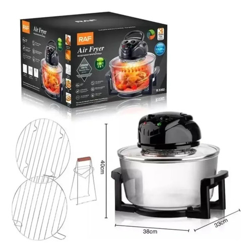 Freidora De Aire 12l Halogena Antiadherente Horno Air Fryer Transparente — foto 7