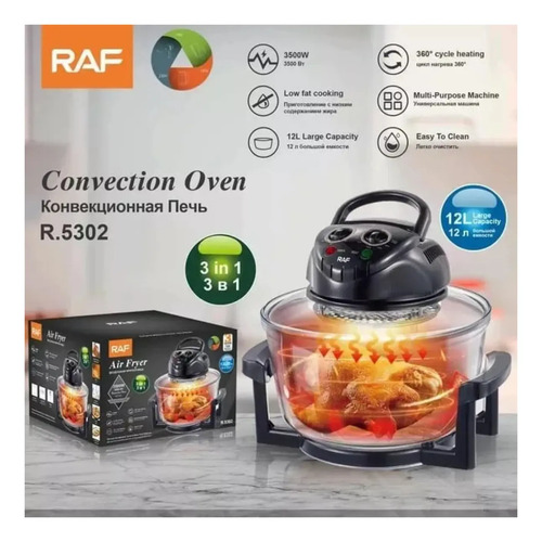 Freidora De Aire 12l Halogena Antiadherente Horno Air Fryer Transparente — foto 8