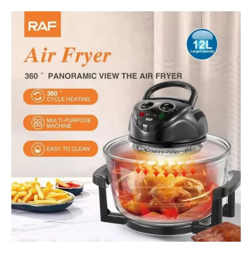 Freidora De Aire 12l Halogena Antiadherente Horno Air Fryer Transparente — foto 9
