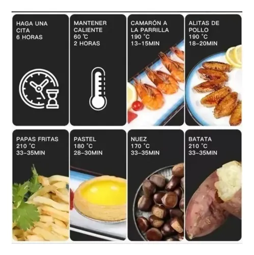 Freidora De Aire Sin Aceite Xl Electrica 6 Litros Air Fryer Negro — foto 5
