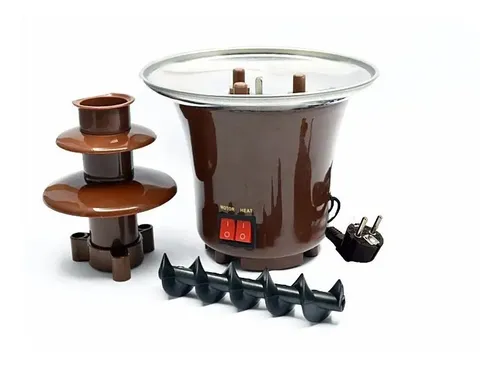 Fuente Cascada De Chocolate. Fondue Tres Niveles Plateado — foto 6