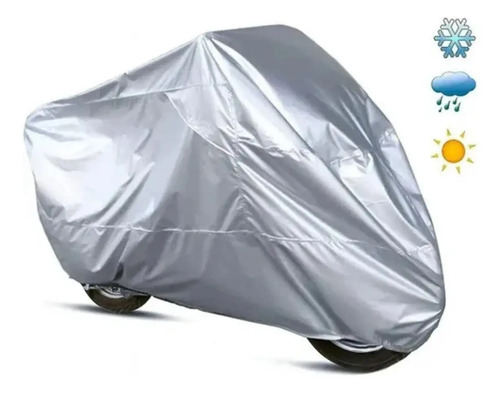 Funda Impermeable Cubierta Para Motocicleta Cubre Moto Gris — foto 5
