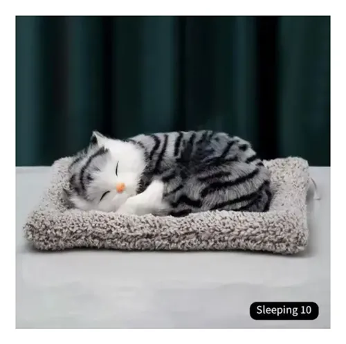 Gatito De Peluche Realista Gato Bebé Dormido Cute Adorno Varios — foto 2