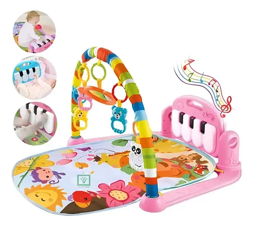 Gimnasio Para Bebes Alfombra Piano Con Sonido Rosado — foto 2