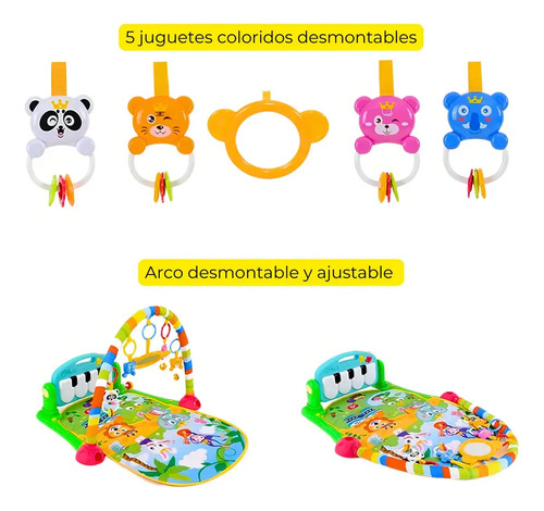 Gimnasio Para Bebes Alfombra Piano Con Sonido Rosado — foto 5
