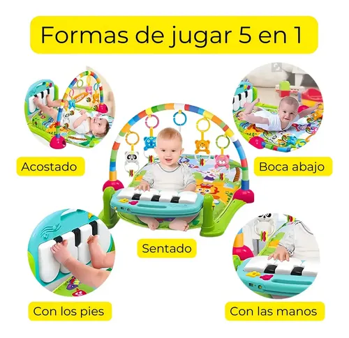 Gimnasio Para Bebes Alfombra Piano Con Sonido Rosado — foto 7