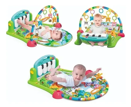 Gimnasio Para Bebes Alfombra Piano Con Sonido Verde — foto 2