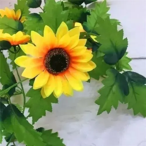 Girasol Amarillo Guirnalda  Artificial De 2mts Decoración  Amarillo — foto 2
