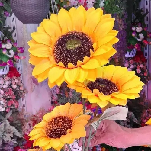 Girasol Flores Artificiales Decorativa Vara Individual 60cm — foto 4