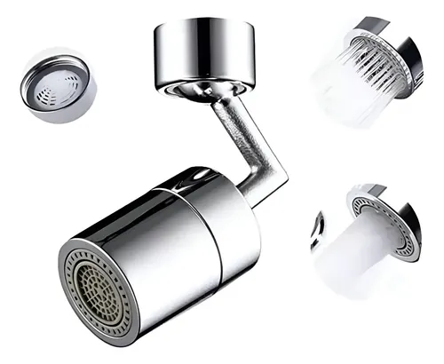 Grifo Ahorrador Agua 720° Llave Fregadero Lavamanos Cocina Plateado