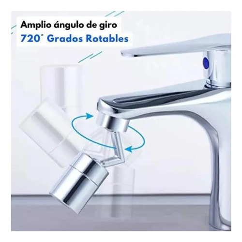 Grifo Ahorrador Agua 720° Llave Fregadero Lavamanos Cocina Plateado — foto 3